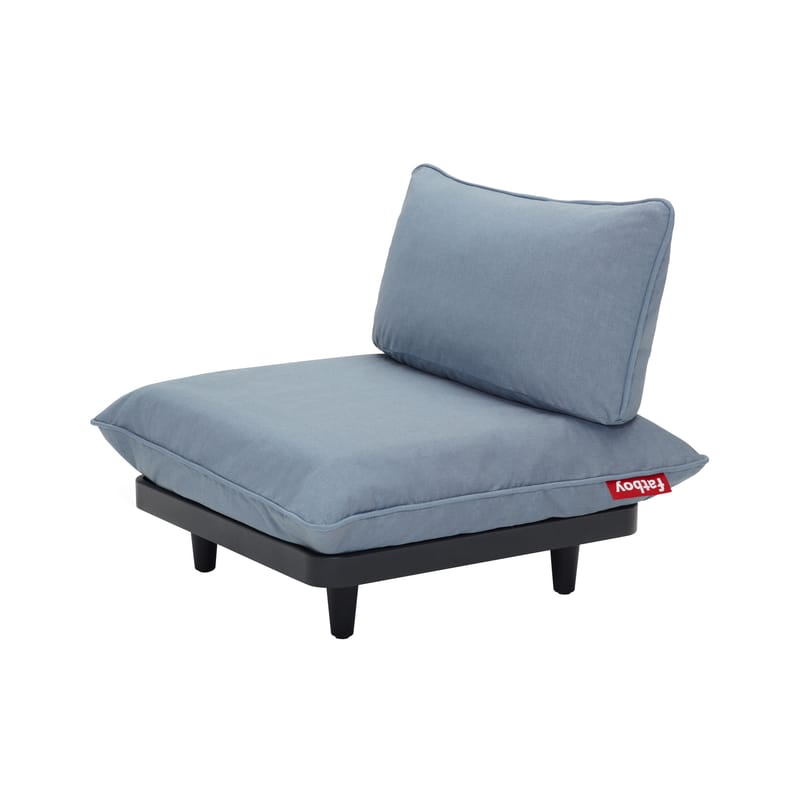 Outdoor - Garden sofas - Paletti Easy chair textile blue - Fatboy - Storm Blue - Olefin fabric, Polyester foam, Recycle polyethylene
