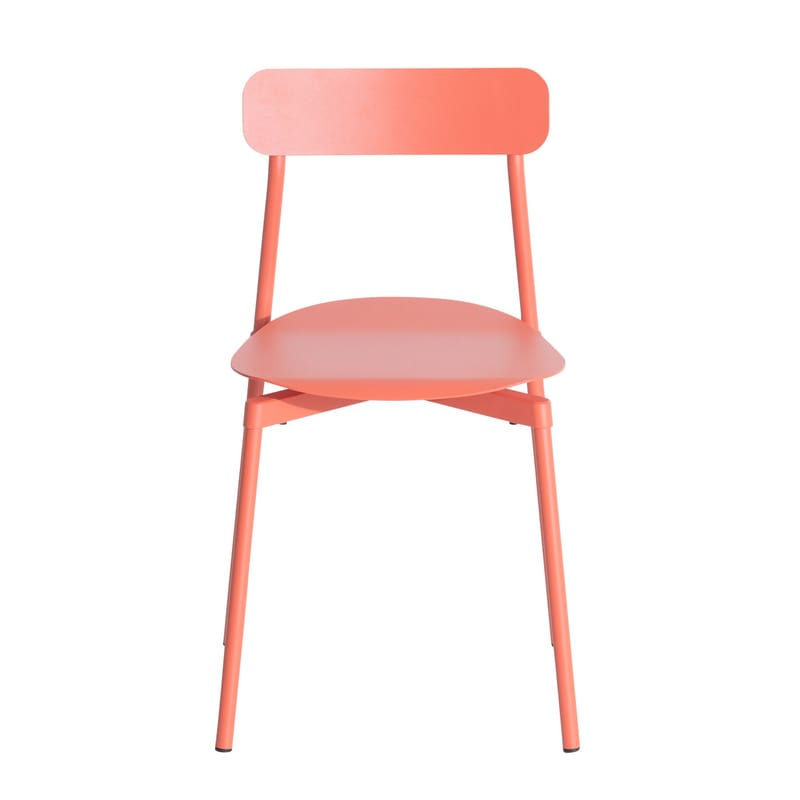 Mobilier - Chaises, fauteuils de salle à manger - Chaise empilable Fromme métal orange / Aluminium - Petite Friture - Corail - Aluminium