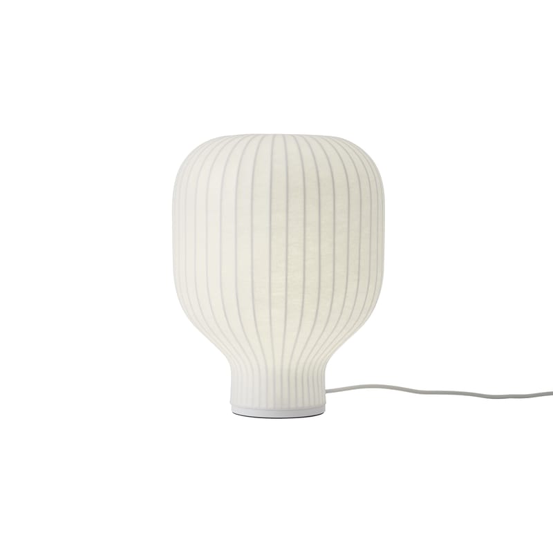Luminaire - Lampes de table - Lampe de table Strand tissu blanc / Ø 29 x H 39 cm - Muuto - Blanc - Acier, Résine cocon