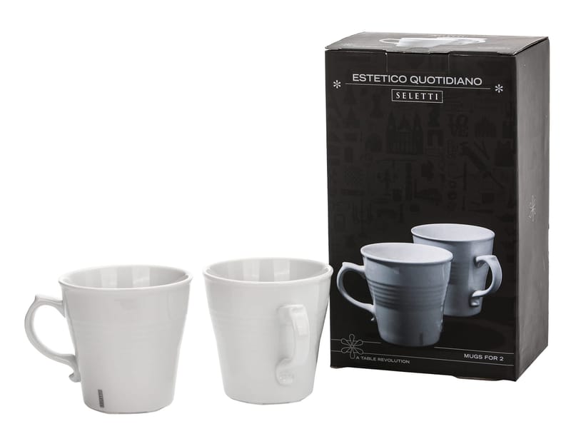 Tableware - Coffee Mugs & Tea Cups - Estetico Quotidiano Mug ceramic white Set of 2 - Seletti - White - China