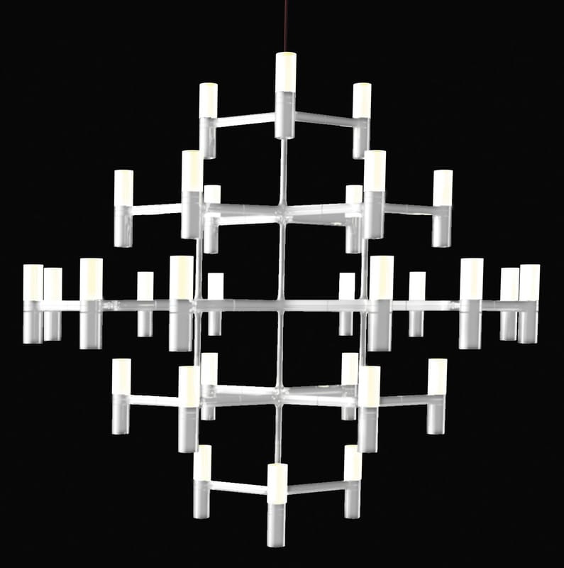 Décoration - Pratique et malin - Suspension Crown Major / Ø 113 cm - Nemo - Blanc - Aluminium, Verre sablé