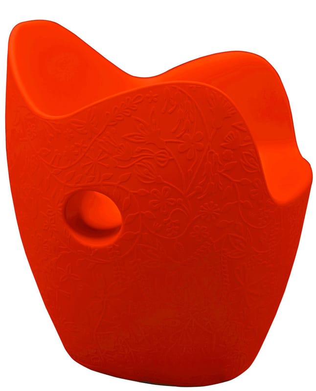 Mobilier - Mobilier Ados - Fauteuil O-Nest plastique rouge / Tord Boontje, 2006 - Moroso - Rouge orangé - Polyéthylène