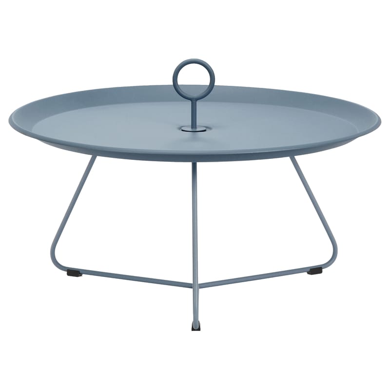 Furniture - Coffee Tables - Eyelet Large Coffee table metal blue / Ø 70 x H 35 cm - Metal - Houe - Midnight blue - Epoxy lacquered metal
