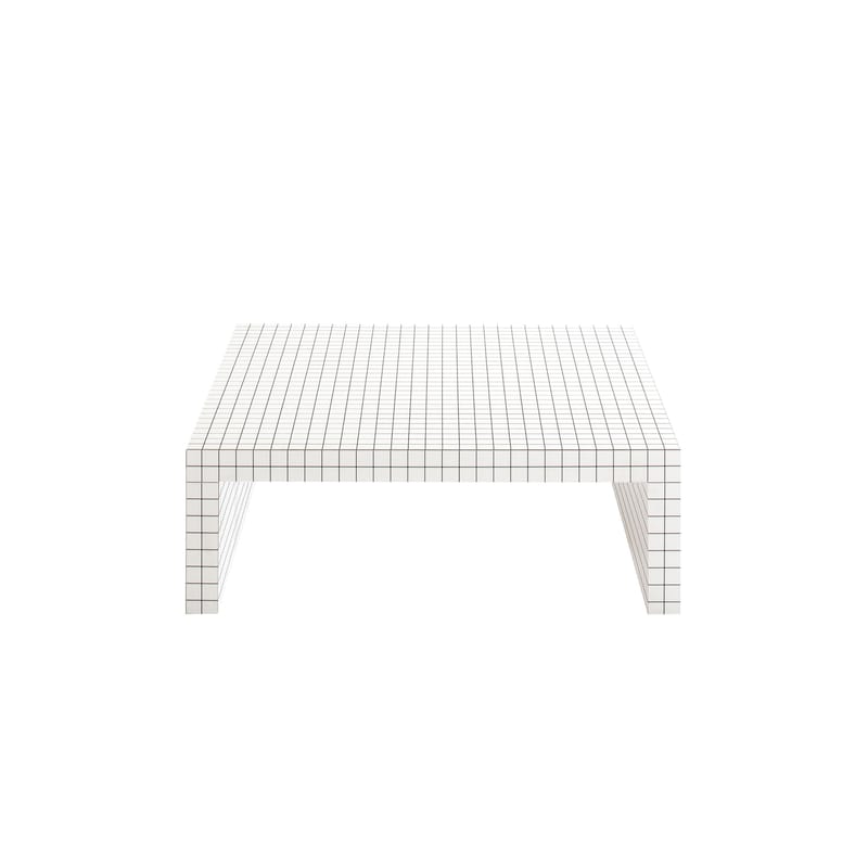 Furniture - Coffee Tables - Quaderna Coffee table plastic material white / 90 x 90 x H 30 cm - Superstudio, 1972 - Zanotta - White / Black check pattern - Alveolar board, Mdf plastic