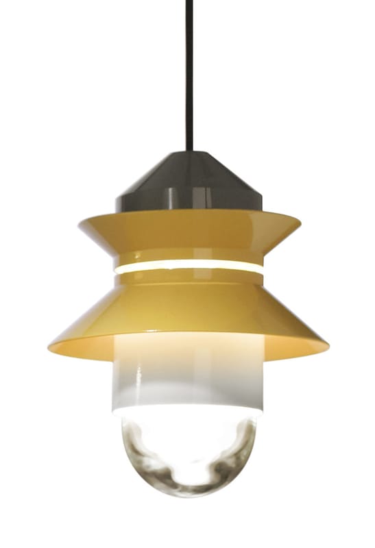 Lighting - Pendant Lighting - Santorini Outdoor lamp glass plastic material yellow To hang - Marset - Mustard yellow - Glass, Polycarbonate