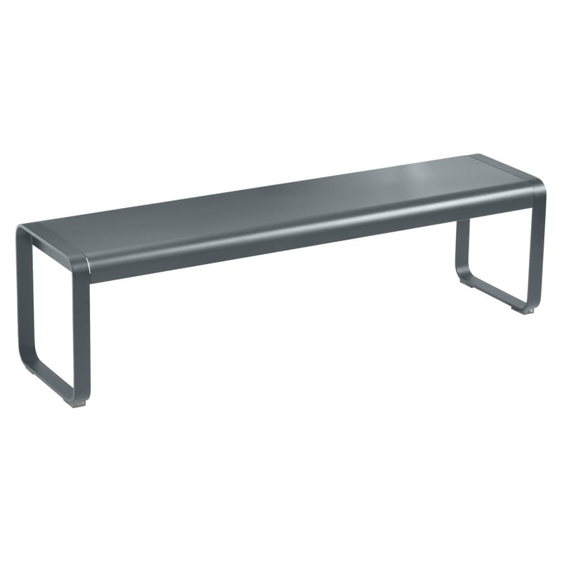 Furniture - Benches - Bellevie Premium Bench metal grey / L 161 cm - Reinforced strength for intensive use - Fermob - Storm grey - Aluminium, Steel