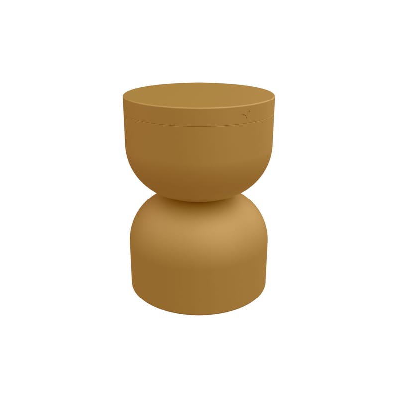 Furniture - Coffee Tables - Piapolo Stool metal yellow / Storage box - Fermob - Gingerbread - Aluminium