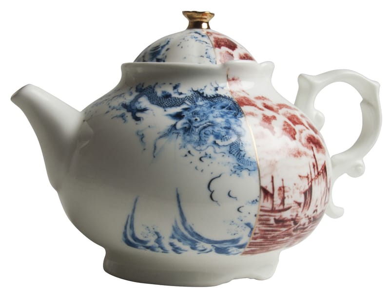 Tableware - Tea & Coffee Accessories - Hybrid Smeraldina Teapot ceramic blue red - Seletti - Blue and red - Bone china