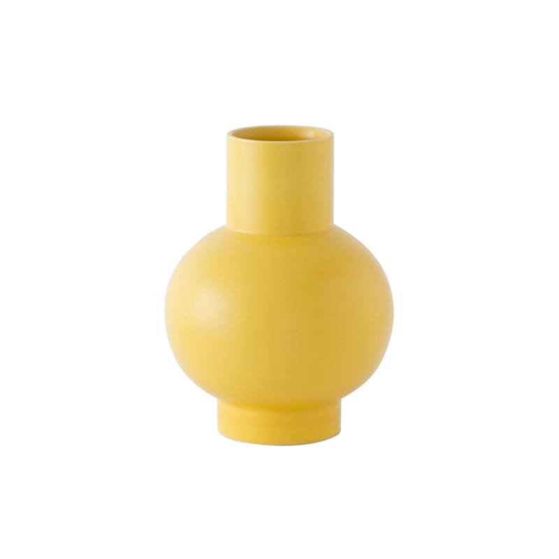 Decoration - Vases - Strøm Small Vase ceramic yellow / H 16 cm - Handmade ceramic - raawii - Freesia yellow - Ceramic