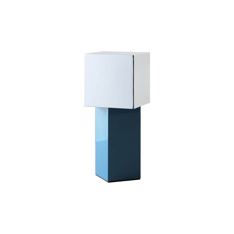 Lighting - Table Lamps - Pivot ATD7 Wireless rechargeable lamp metal multicoloured / 16 x 16 x H 26 cm - &tradition - Silver / Blue - Fer thermolaqué, Mirror polished steel