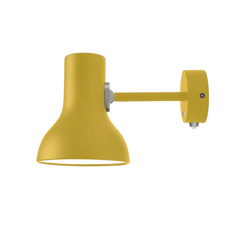 Lighting - Wall Lights - Type 75 Mini Wall light metal yellow / Wall connection - By Margaret Howell - Anglepoise - Ochre yellow - Aluminium