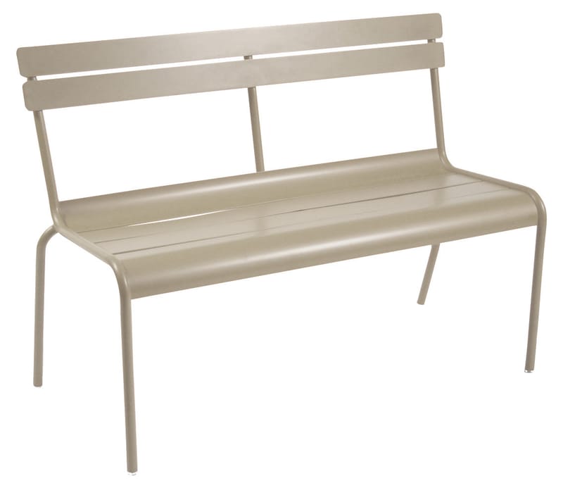 Life Style - Luxembourg Bench with backrest metal brown beige 2/3 seats - Fermob - Nutmeg - Lacquered aluminium