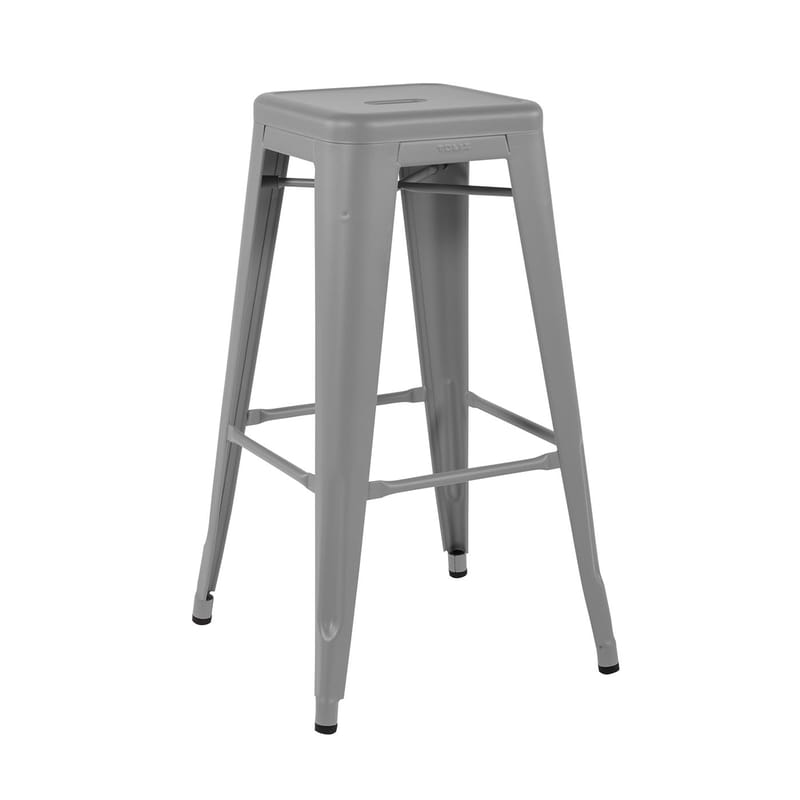 H Indoor Stackable bar stool metal grey H 75 cm Steel Colour For indoors Tolix