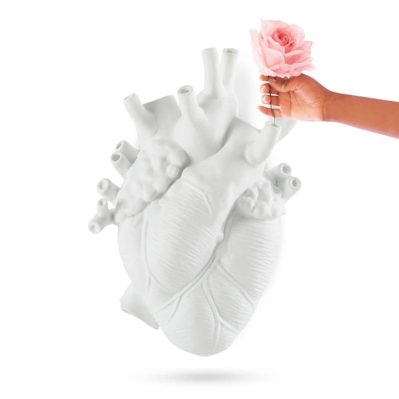 Decoration - Vases - Love in Bloom Giant Vase plastic material white Giant / Human heart - Resin / H 60 cm - Seletti - White - Resin