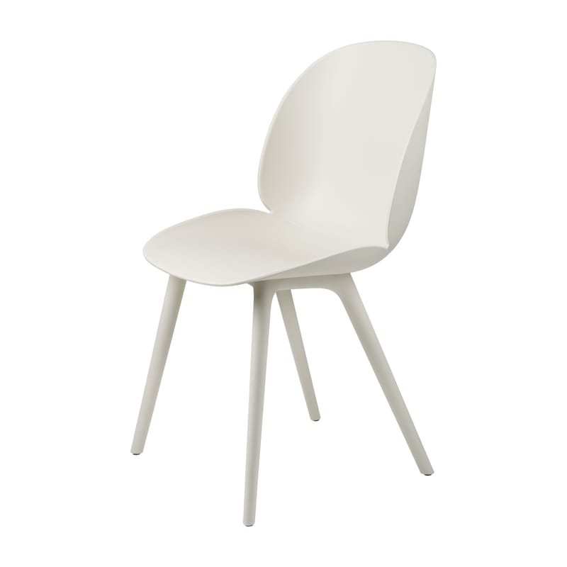 Furniture - Chairs - Beetle OUTDOOR Chair plastic material white / Polypropylene - Gubi - Alabaster white - Polypropylene