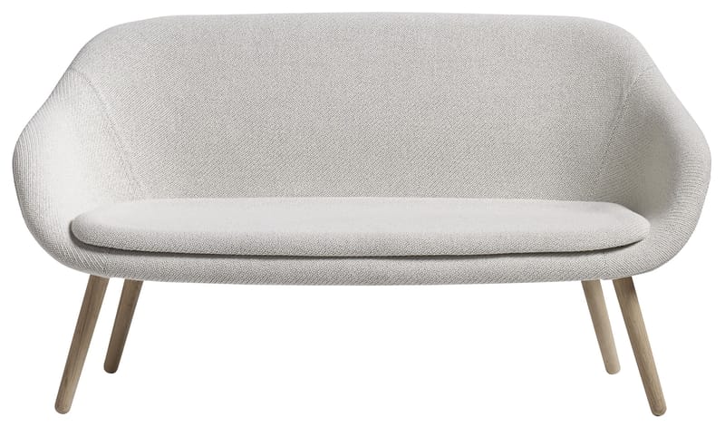 Mobilier - Canapés - Canapé droit About a lounge sofa for Comwel tissu bois blanc / L 150 cm - 2 places - Hay - Blanc / Bois naturel - Chêne massif, Polyuréthane rigide, Tissu