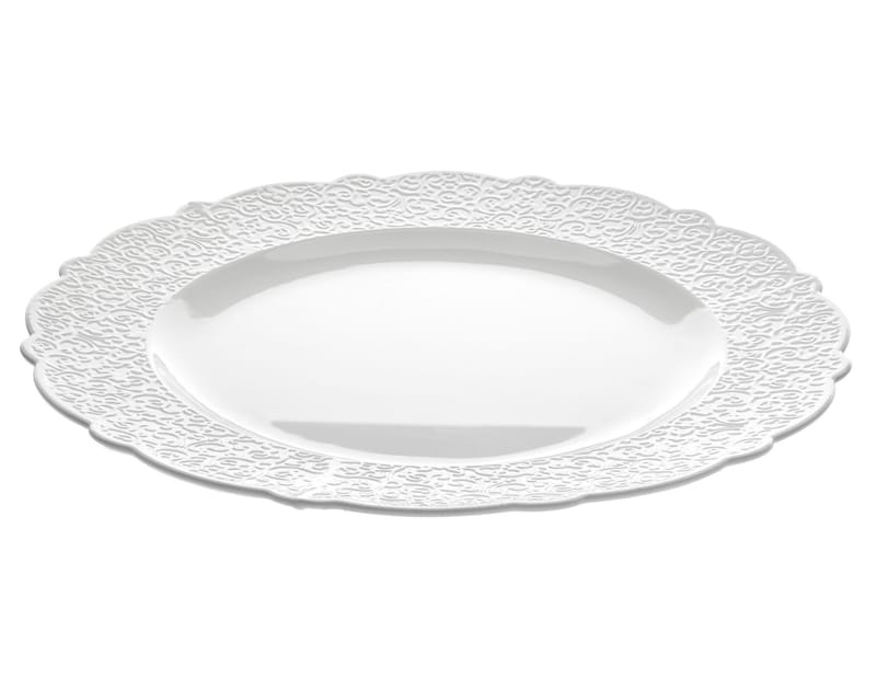 Tavola - Vassoi e piatti da portata - Sottopiatto/vassoio Dressed ceramica bianco Ø 33 - Alessi - Piatto di portata Ø 33 - Bianco - Porcellana