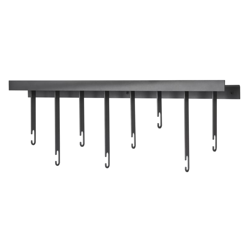 Furniture - Coat Racks & Pegs - Atelier Wall coat rack metal black / L 60 cm - Integrated shelf - Design House Stockholm - Black - Steel