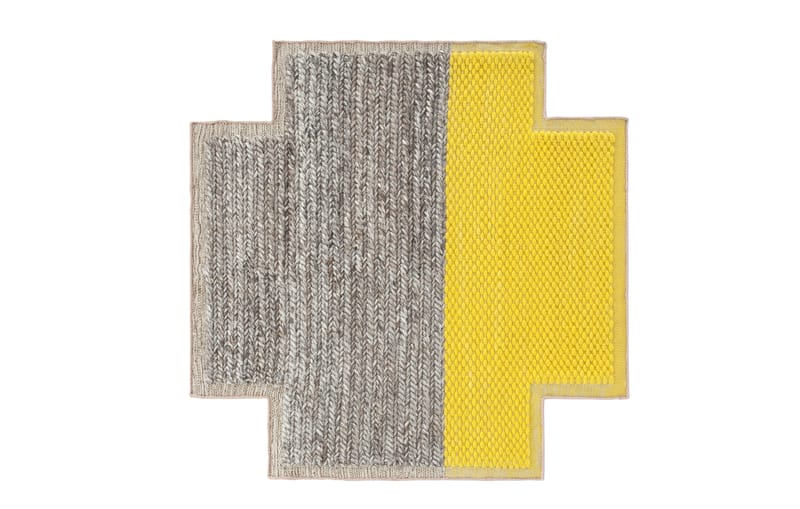 Decoration - Rugs - Mangas Space Plait Rug textile yellow / 160 x 160 cm - Gan - Yellow - Virgin wool