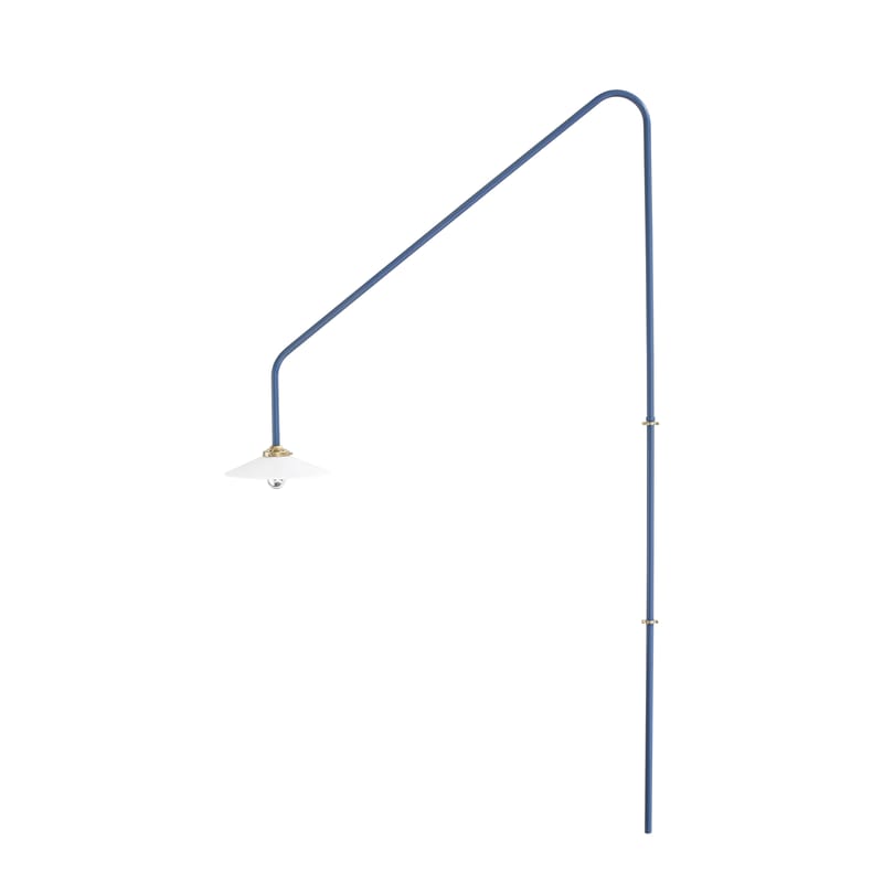 Lighting - Wall Lights - Hanging Lamp n°4 Wall light with plug metal blue / H 180 x L 90 cm - valerie objects - Blue - Glass, Steel