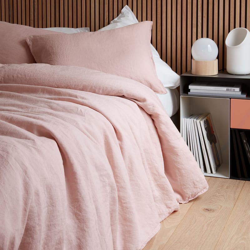 Decoration - Bedding & Bath Towels -  duvet cover 260 x 240 cm textile pink / 260 x 240 cm - Washed linen - Au Printemps Paris - Pink - washed linen