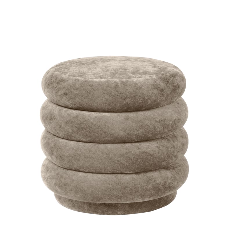 Möbel - Sitzkissen - Sitzkissen Round Small textil beige / Ø 47 - Velours - Ferm Living - Beige - Holz, Schaumstoff, Velours