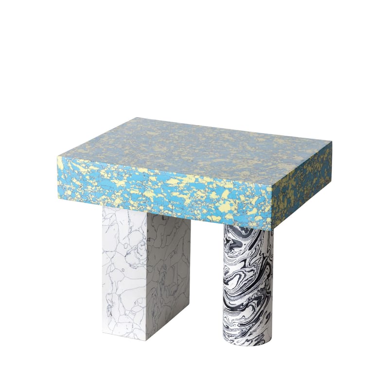 Furniture - Coffee Tables - Swirl End table composite material multicoloured / Recycled composite material - 36 x 27 cm - Tom Dixon - Multicoloured - Recycled marble powder, Resin