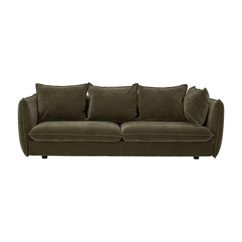 Furniture - Sofas - Austin Straight sofa textile green / L 228 cm - Velvet - Bloomingville - Green - Foam, Velvet, Wood