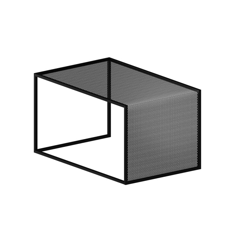 Mobilier - Tables basses - Table basse Tristano métal noir / 55 x 35 cm x H 30 cm - Résille d\'acier - Zeus - Noir - Acier