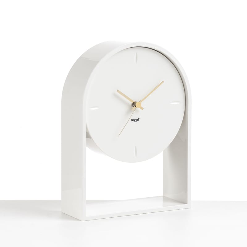 Dekoration - Uhren - Standuhr L\'Air du temps plastikmaterial weiß / H 30 cm - Kartell - Weiß / Weiß - Thermoplastisches Polykarbonat