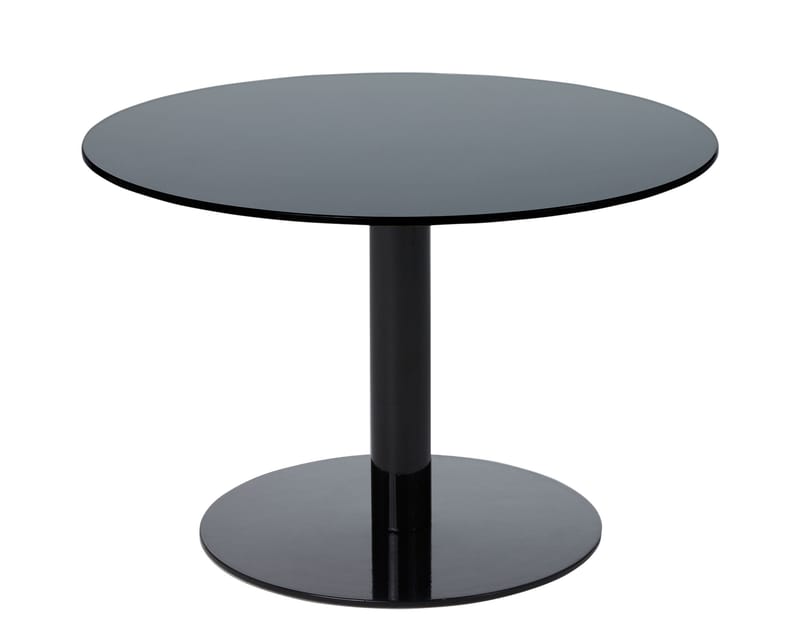 Furniture - Coffee Tables - Flash Coffee table glass black / Glass - Ø 60 x H 40 cm - Tom Dixon - Black / Black base - Glass, Lacquered steel