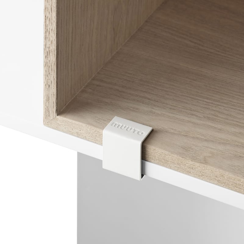 Möbel - Regale und Bücherregale - Halteclip  metall weiß / für die Regale „Mini Stacked 2.0“ - Set mit 5 Clips - Muuto - Weiß - lackiertes Metall