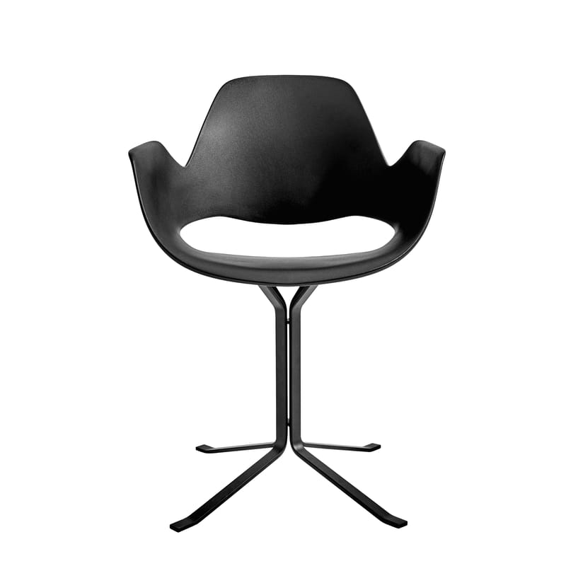 Möbel - Stühle  - Sessel Falk plastikmaterial schwarz / Hausmüll-Recycling - Standfuß - Houe - Schwarz / Schwarzes Fußgestell - epoxy-beschichtetes Metall, Recycelter Kunststoff