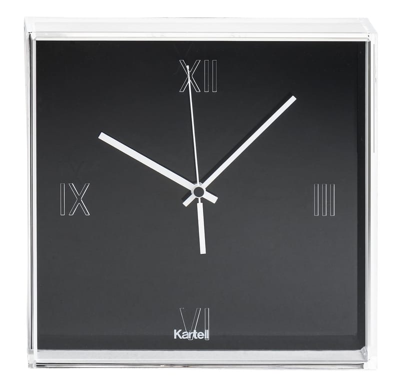 Décoration - Horloges  - Horloge murale Tic & Tac / à poser ou suspendre - Kartell - Noir /  Aiguilles blanches - ABS, PMMA