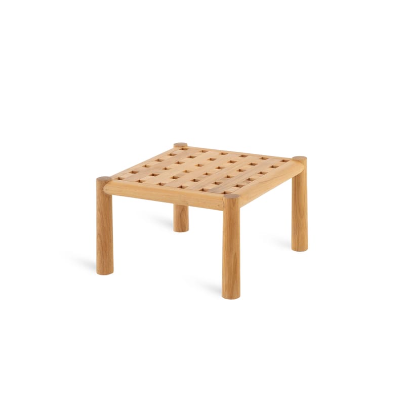 Furniture - Coffee Tables - Pevero Coffee table natural wood / 50 x 50 cm - Teak - Unopiu - 50 x 50 cm / Teak - Teak