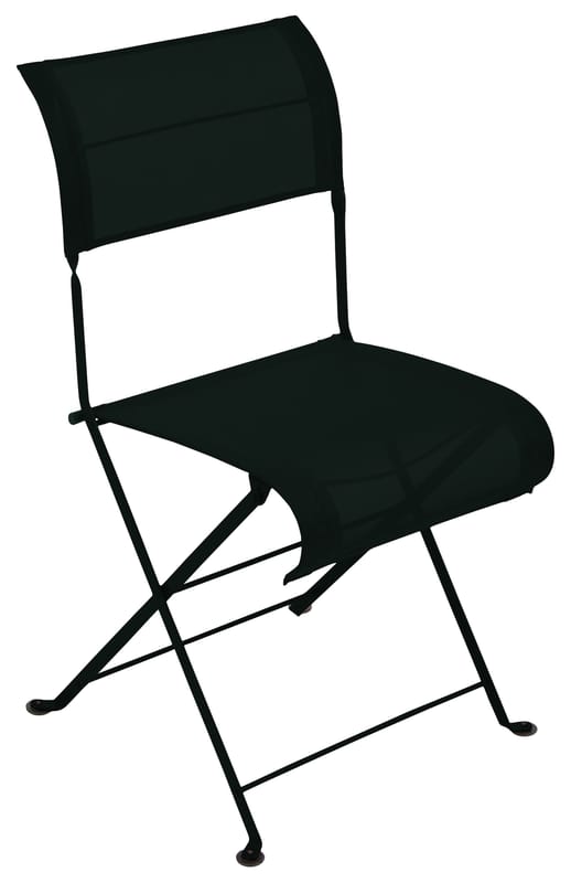 Mobilier - Chaises, fauteuils de salle à manger - Chaise pliante Dune tissu noir - Fermob - Réglisse - Acier laqué, Toile polyester