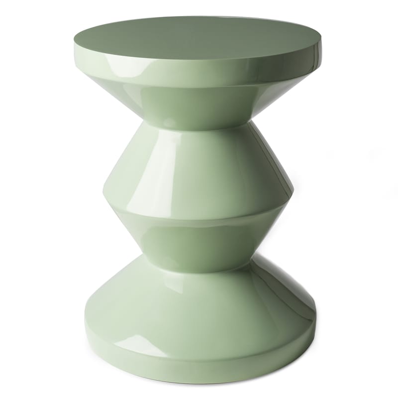 Furniture - Stools - Zig Zag Stool plastic material green / Lacquered plastic - Pols Potten - Olive green - Lacquered polyester