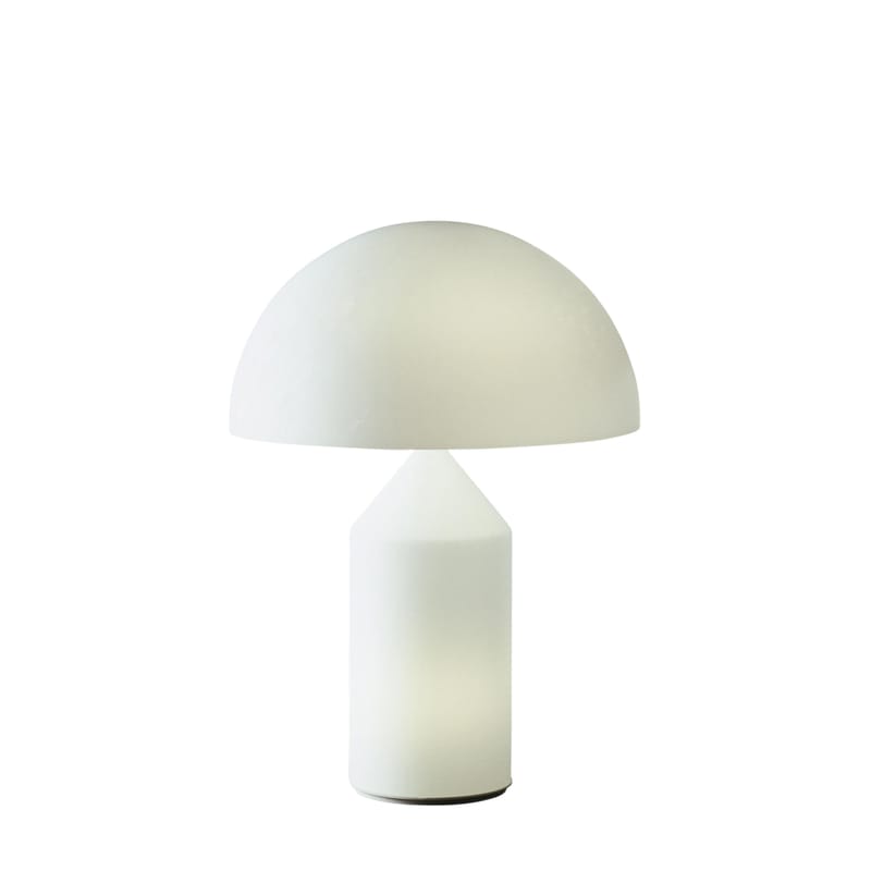 Luminaire - Lampes de table - Lampe de table Atollo Medium verre blanc / H 50 cm / Vico Magistretti, 1977 - O luce - Blanc opalin (verre) - Verre soufflé de Murano