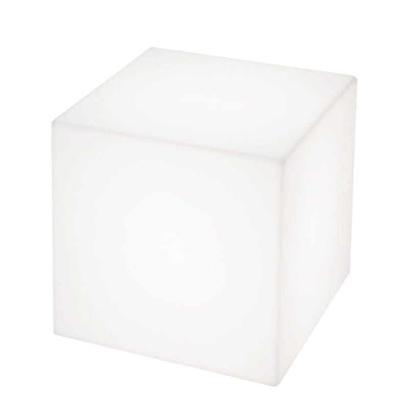 Möbel - Leuchtmöbel - Beistelltisch leuchtend Cubo OUTDOOR plastikmaterial weiß für außen - Slide - Weiß - für innen und außen - recycelbares Polyethen