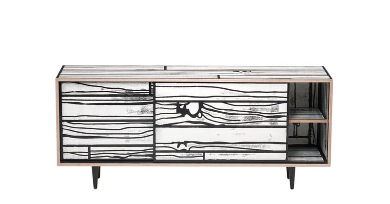 Furniture - Dressers & Storage Units - Wrongwoods (2007) Dresser wood white black / L 150 cm - Established & Sons - Black & white - Painted plywood, Painted wood