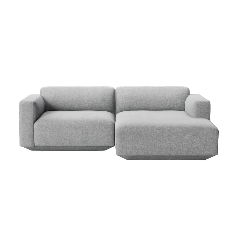 Furniture - Sofas - Develius B Corner sofa textile grey / 3 seats - L 220 cm / Right-hand chaise longue - &tradition - Grey (Hallingdal 130 fabric) - Fabric, HR foam, Wood