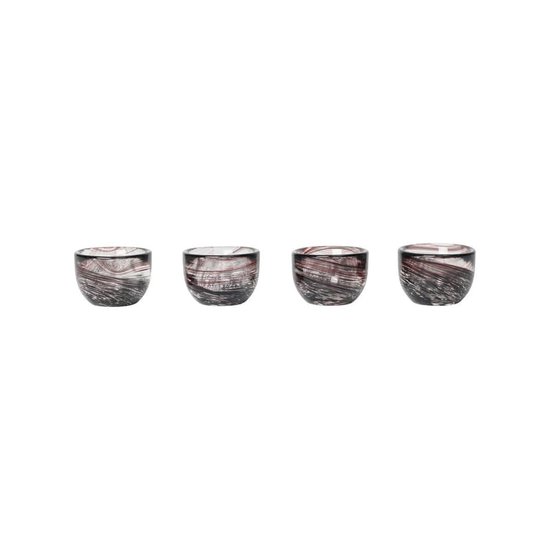 Tableware - Kitchen accessories - Tinta Eggcup glass brown / Set of 4 - Glass - Ferm Living - Brown - Pressed glass