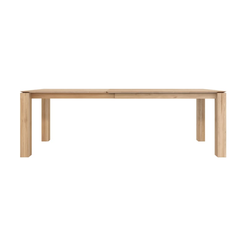 Furniture - Dining Tables - Slice Extending table natural wood / Solid oak L 160 to 240 cm / 10 people - Ethnicraft - 160/240 cm - Oak - Solid oak