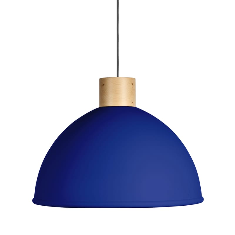 Lighting - Pendant Lighting - Olot Pendant metal blue / Ø 58.5 cm - Metal & wood - EASY LIGHT by Carpyen  - Sea blue - Beechwood, Lacquered metal