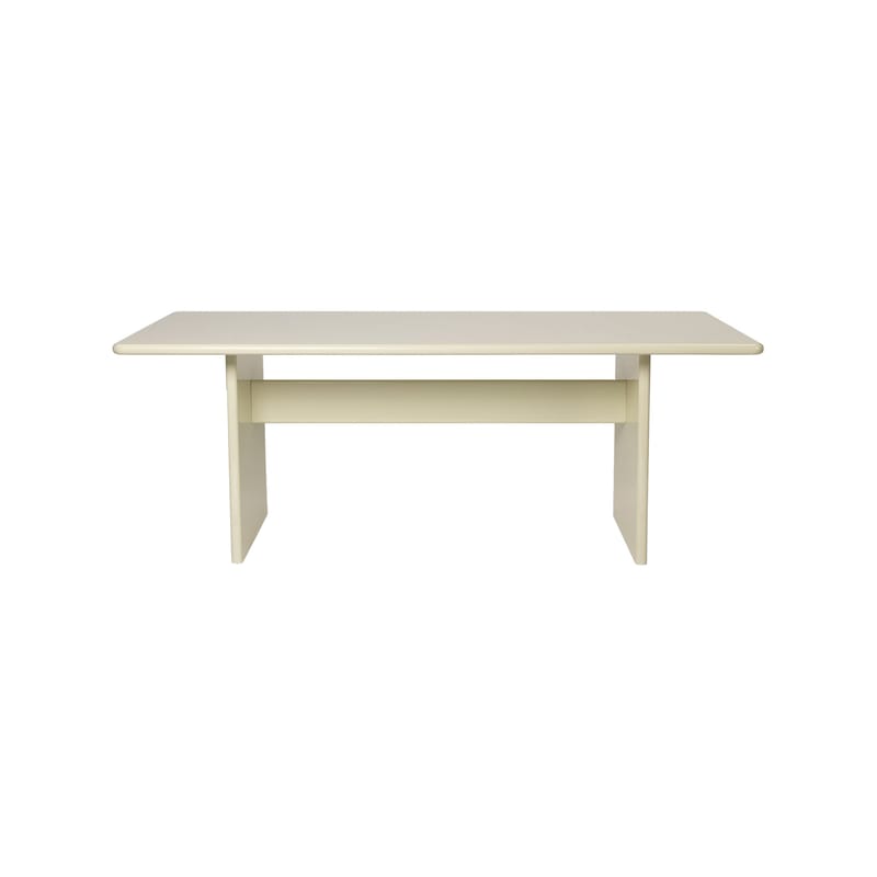 Mobilier - Tables - Table rectangulaire Rink Small bois beige / 200 x 90 cm - Ferm Living - Blanc coquille d\'œuf - MDF laqué
