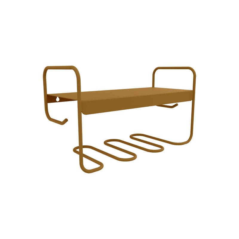 Furniture - Bookcases & Bookshelves - Picolino Wall shelf metal yellow / L 52 x H 30 cm - Fermob - Gingerbread - Steel