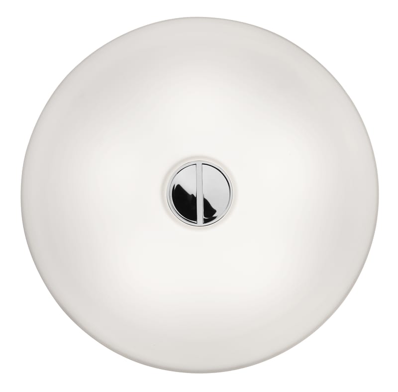 Leuchten - Wandleuchten - Wandleuchte Mini Button INDOOR glas weiß - Flos - Weiß / weiß - Glas