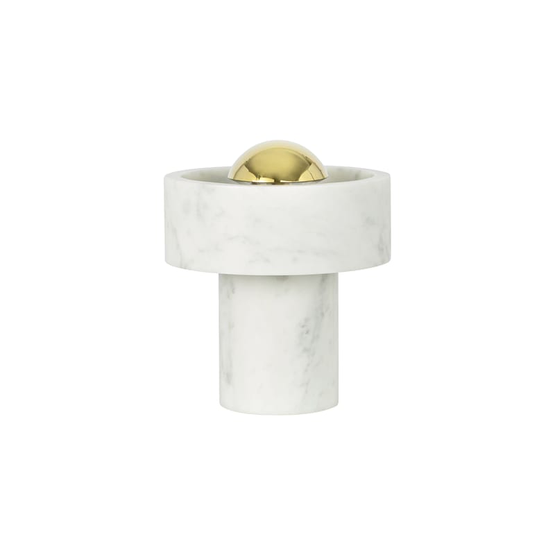 Tom Dixon Stone Portable LED Wireless rechargeable lamp - white brass