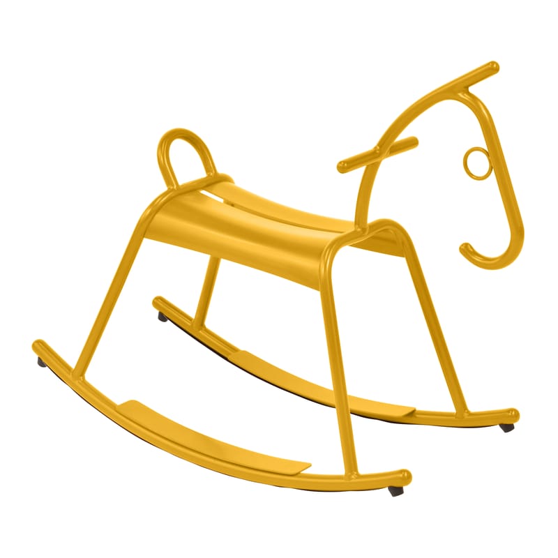 Furniture - Kids Furniture - Adada Rocking horse metal yellow / Indoors - Outdoors - Fermob - Textured honey - Aluminium
