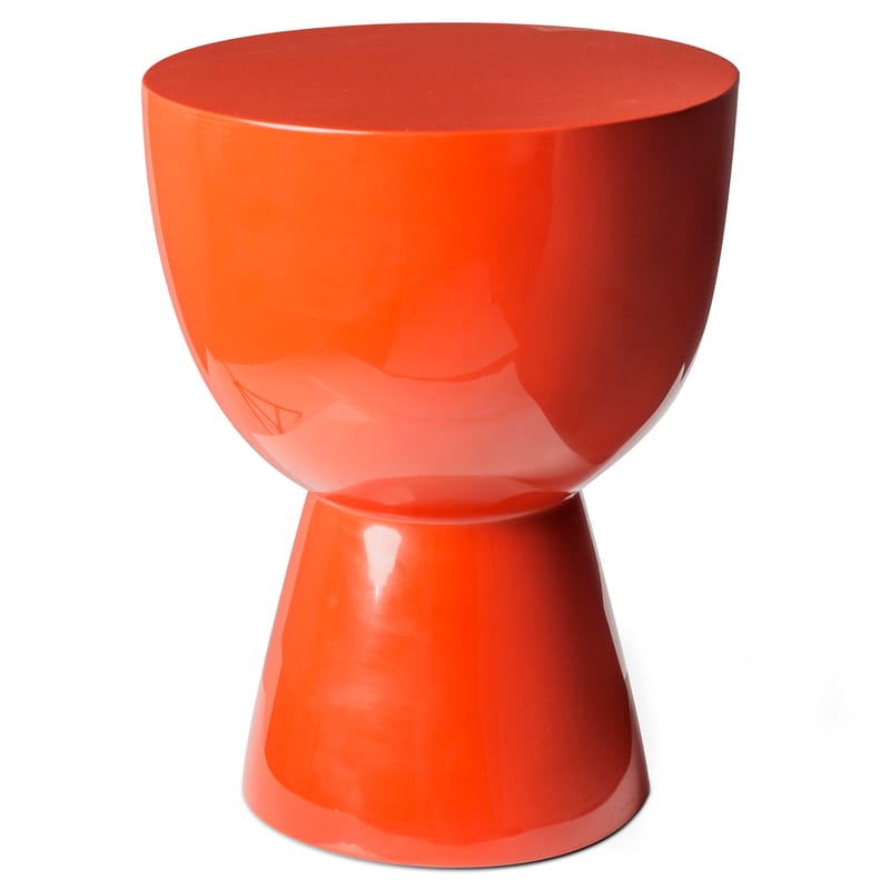 Furniture - Stools - Tip Tap Stool plastic material red orange / Lacquered plastic - Pols Potten - Coral - Lacquered polyester